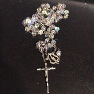 Chapel sterling silver crystal rosary